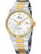 Lotus Watches Herrenuhr 40mm Batterie mit Silber Metallarmband