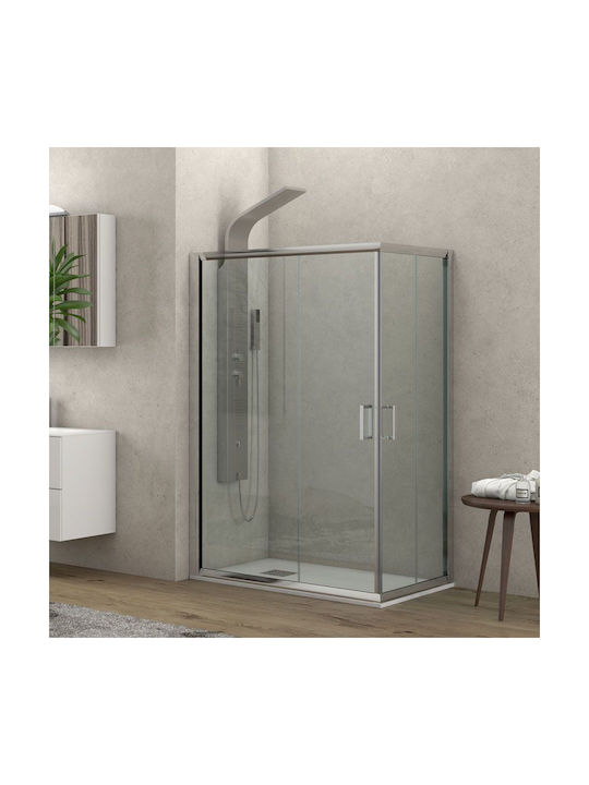 Karag Cabin for Shower with Sliding Door 80x140x180cm Clear Glass Cromo