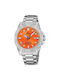 Lotus Watches Uhr Batterie mit Orange Metallarmband