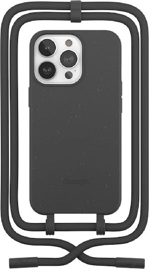 Woodcessories Задна корица с Каишка Черен (iPhone 14 Pro)