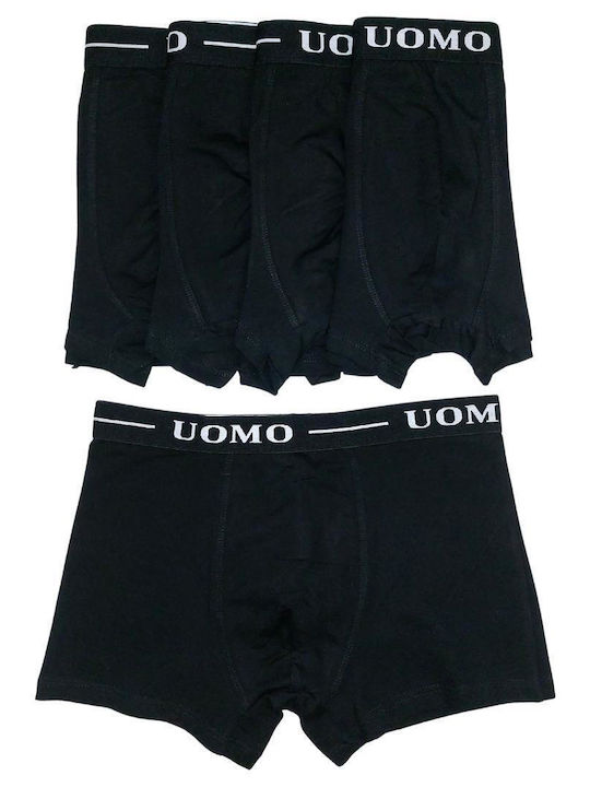 Uomo Men's Boxers Black 5Pack