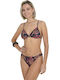 Bikini Set Top & Slip Bottom Black Floral
