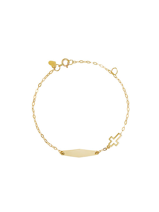 Kritsimis Kids Gold ID Bracelet 9K with Cross