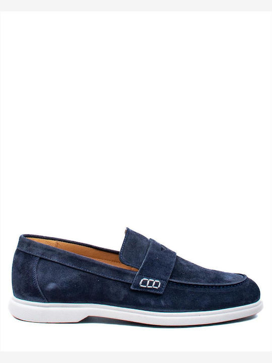 47407 Men's Leather Loafers Blue