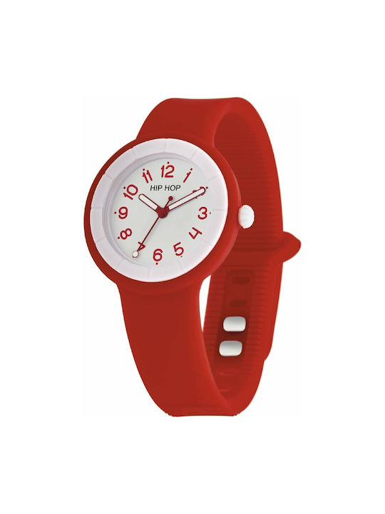 HipHop Watch with Red / Red Rubber Strap