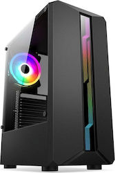 1stCOOL Shark 1 Jocuri Middle Tower Cutie de calculator cu iluminare RGB Negru