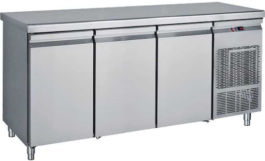 Bambas Frost Английски превод: Stainless Steel Refrigerator Counter with 3 Doors and Cooling Machine L185xW60xH85см