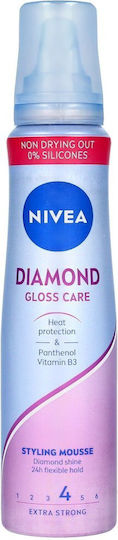 Nivea Hair Care Styling Hair Foam Diamond Gloss Care 150 Ml