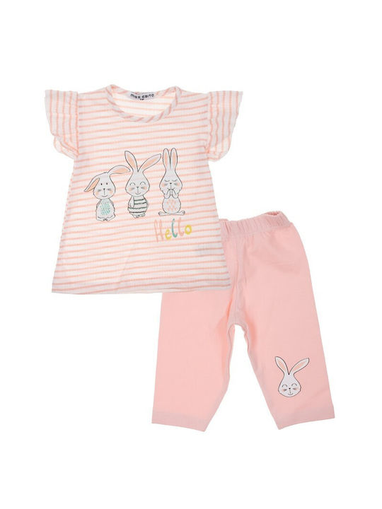 Εβίτα Kids Set with Leggings Summer 2pcs Somon