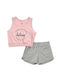 Reflex Kids Set with Shorts Summer 2pcs Grey Pink