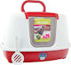 Cat Toilet Closed for Corner with Filter Red L55.7 x W45 x H39cm