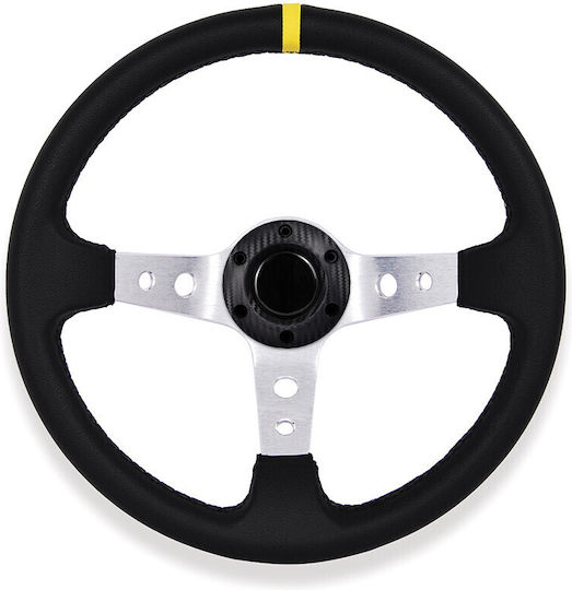 Autoline Spy Car Steering Wheel with 35cm Diameter Yellow/Yellow