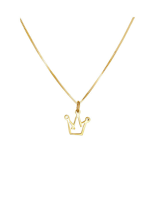 Kritsimis Kinderhalskette Krone aus Gold mit Kette 9K 32PK4998-878