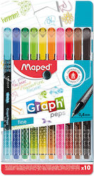 Maped Zeichenstifte 0.4mm Packung 10 Mehrfarbige Maped Zeichenstifte 0.4mm Packung 10 Mehrfarbige