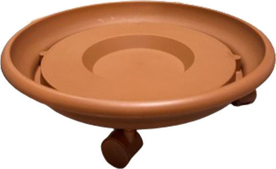 Viomes Πιάτο Γλάστρας Terracotta Με Ρόδες 42x42εκ. 102765