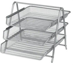 Wire Mesh Filing Tray Foska 3-tier Silver