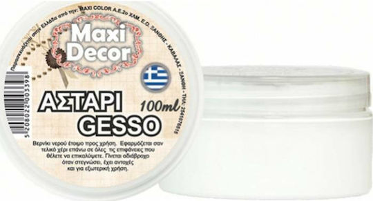 Maxi Decor Gesso Αστάρι Λευκό για Ξύλο και Γυαλί 100ml