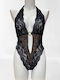 Frauen Bodysuit mit Spitze Schwarz