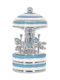 Prince Silvero Christmas Illuminated Decorative Carousel Light Blue with Music 17x8cm.