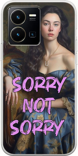 Husă flexibilă din silicon transparent Vintage Lady Sorry Not Sorry pentru Vivo Y35
