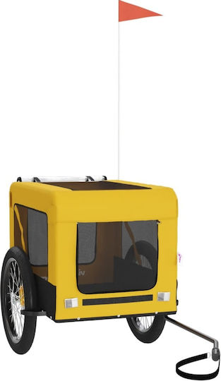 vidaXL Dog Carrying Yellow Bicycle Trailer for 45kg Pets L135xW73.5xH68.5cm