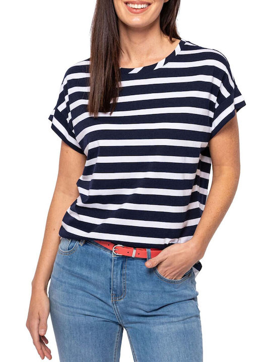 Heavy Tools Women's T-shirt Striped Blue