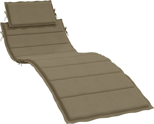 vidaXL Pernă Pentru Pat De Soare Cu Spătar Bej-Gri 58x186cm