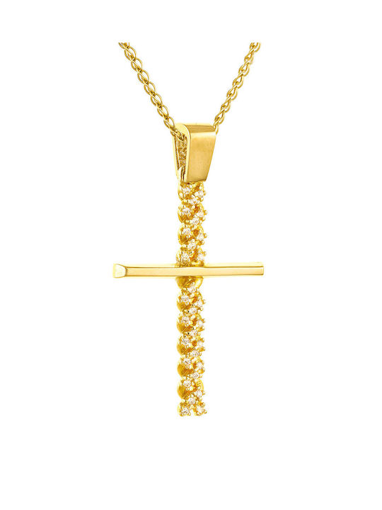 Kritsimis Damen Gold Kreuz 14K mit Kette