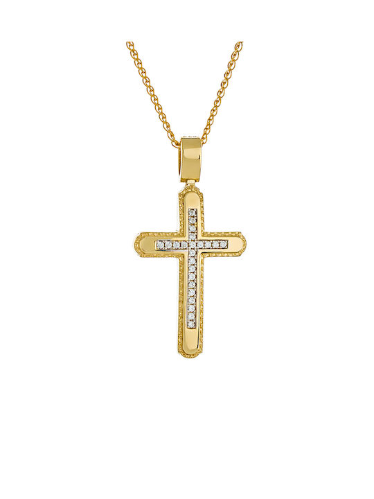 Kritsimis Women's Gold Cross 14K with Chain