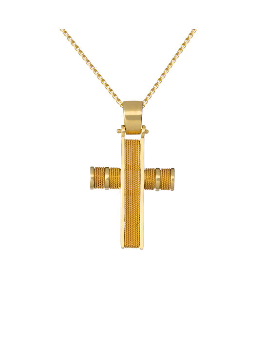 Kritsimis Damen Gold Kreuz 14K mit Kette