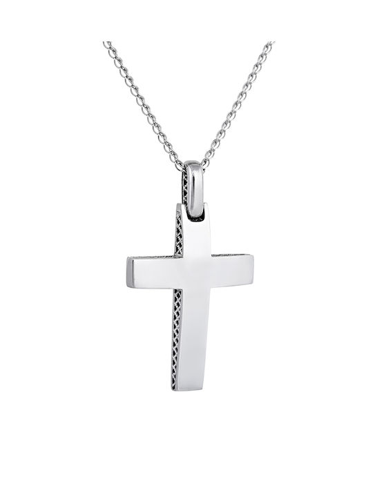 Kritsimis Women's White Gold Cross 14K with Chain