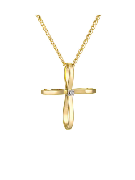 Kritsimis Women's Gold Cross 14K with Chain