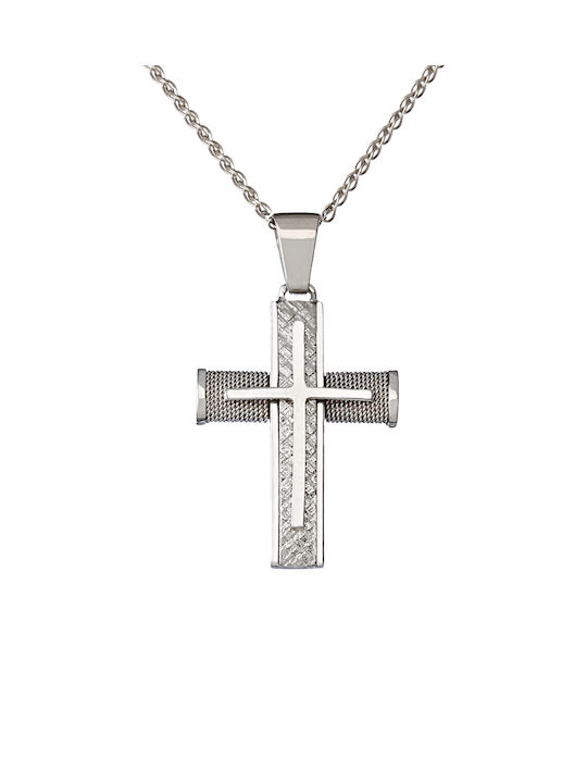 Kritsimis Damen Weißgold Kreuz 14K mit Kette