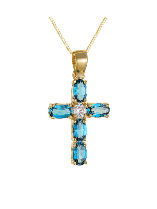 Kritsimis Gold Kreuz 14K mit Kette