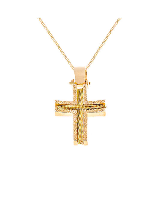 Kritsimis Damen Gold Kreuz 14K mit Kette