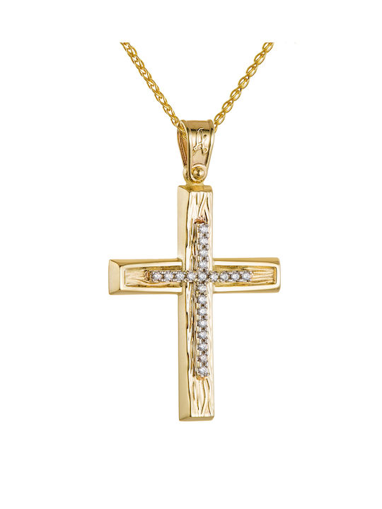 Kritsimis Women's Gold Cross 14K with Chain