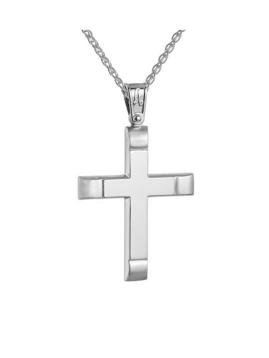 Kritsimis Women's White Gold Cross 14K with Chain