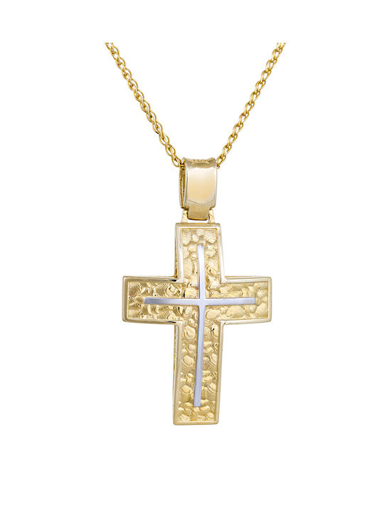 Kritsimis Gold Kreuz 14K mit Kette