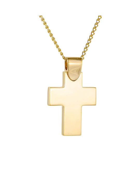 Kritsimis Gold Kreuz 14K mit Kette