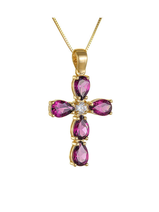 Kritsimis Gold Kreuz 14K mit Kette