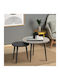 Round Coffee Table Roma Wooden Gray 2pcs L60xW60xH46cm.