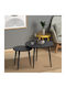 Round Central Coffee Table Roma Wooden Black 2pcs W60xL60xH46cm