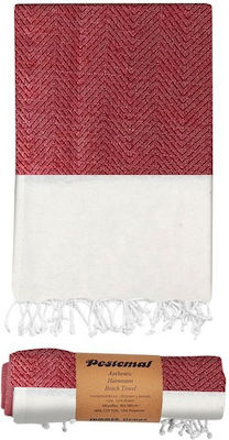 24home.gr Beach Towel Red 180x90cm.