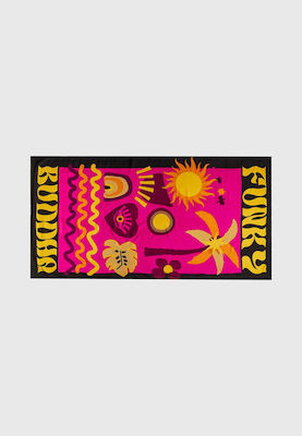 Funky Buddha Beach Towel Cotton Pink 100x178cm.