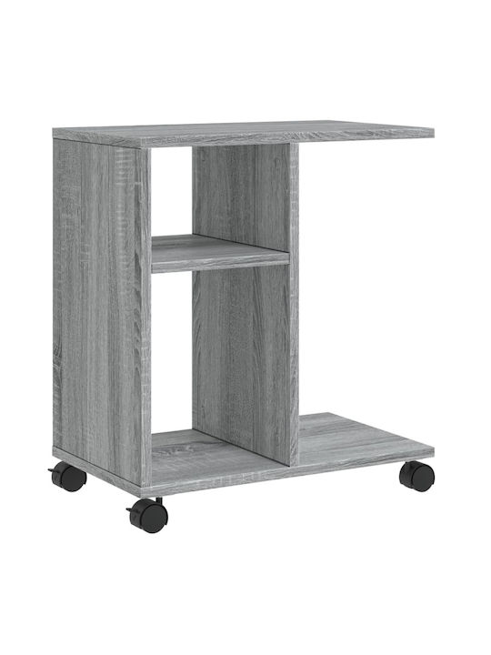 Rectangular Side Table with Wheels Grey Sonoma ...