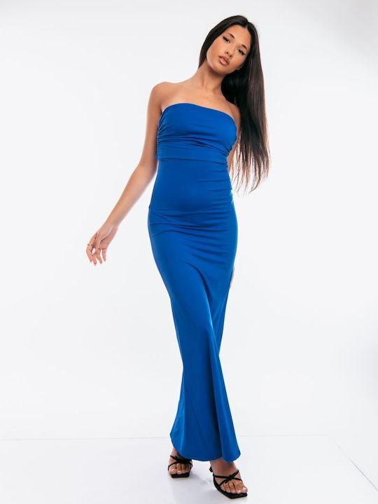 Dress Up Dress with Slit Blue