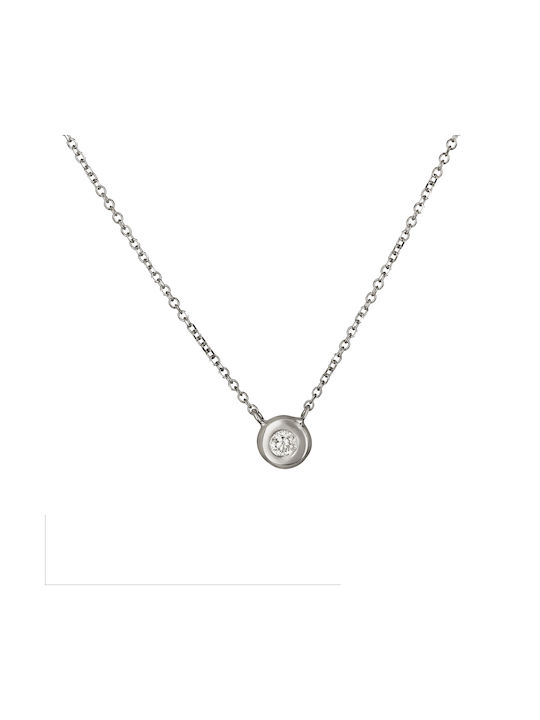 Necklace from White Gold 18k with Diamond