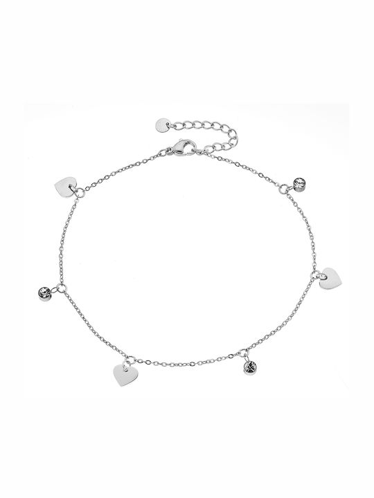 Bracelet Anklet made of Steel with Zircon