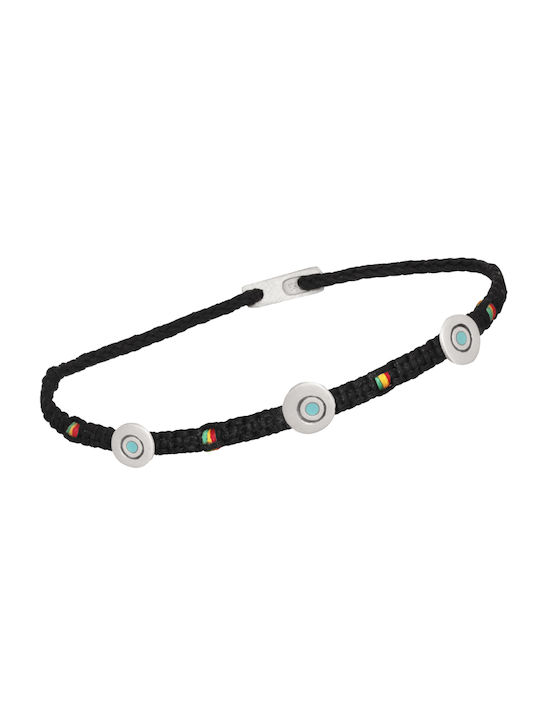 Armband Schnur Silber Augen Kreise