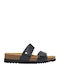 Lusaka 2.0 Leather Women's Flat Sandals in Black Color Regular Fit